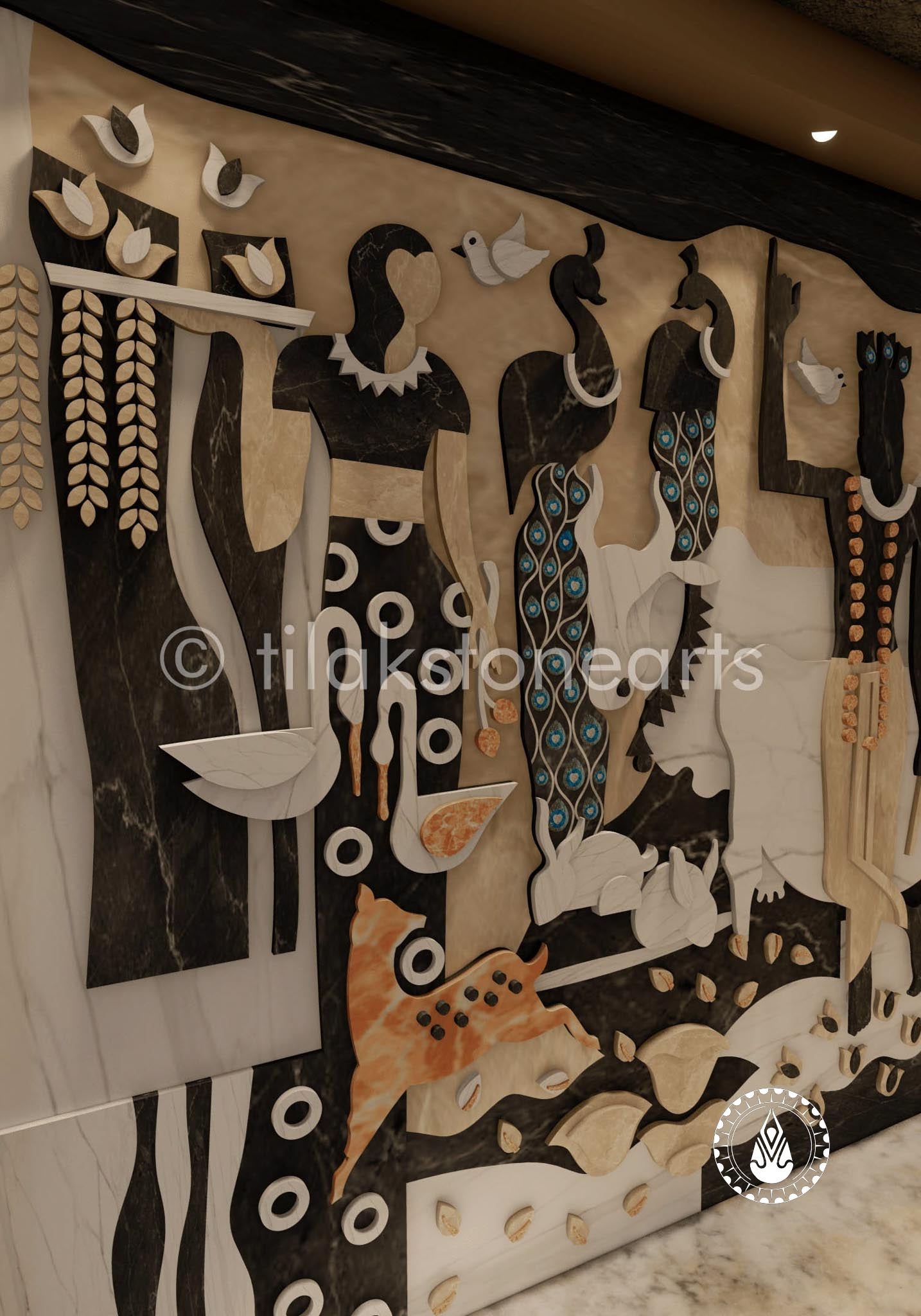 The Madhav Leela Panel 96" | Multiple Italian Stones