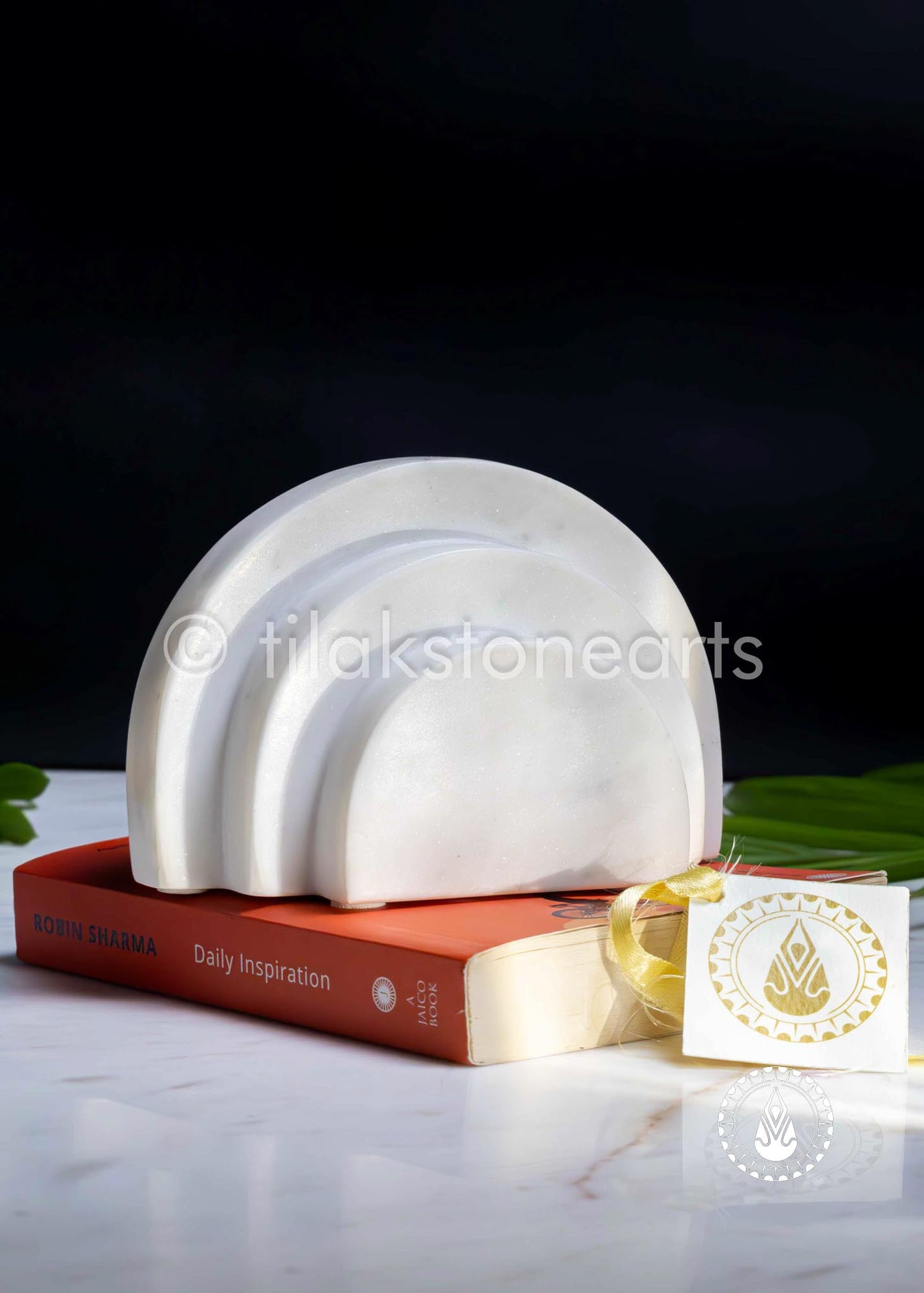 Threshold Marble Bookend4" | Indian White