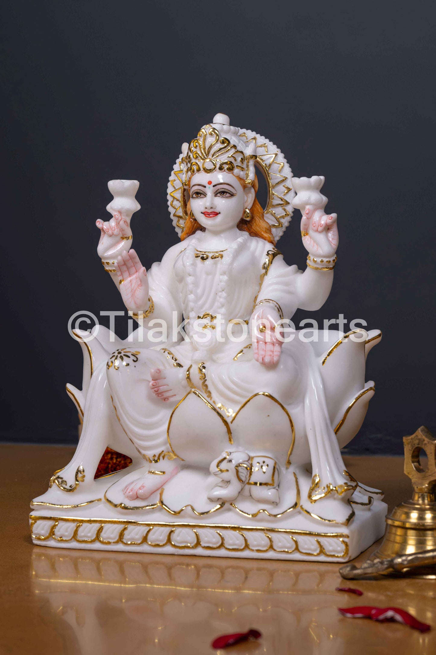 Laxmi Mata 12" Vietnam Pure White Marble Idol