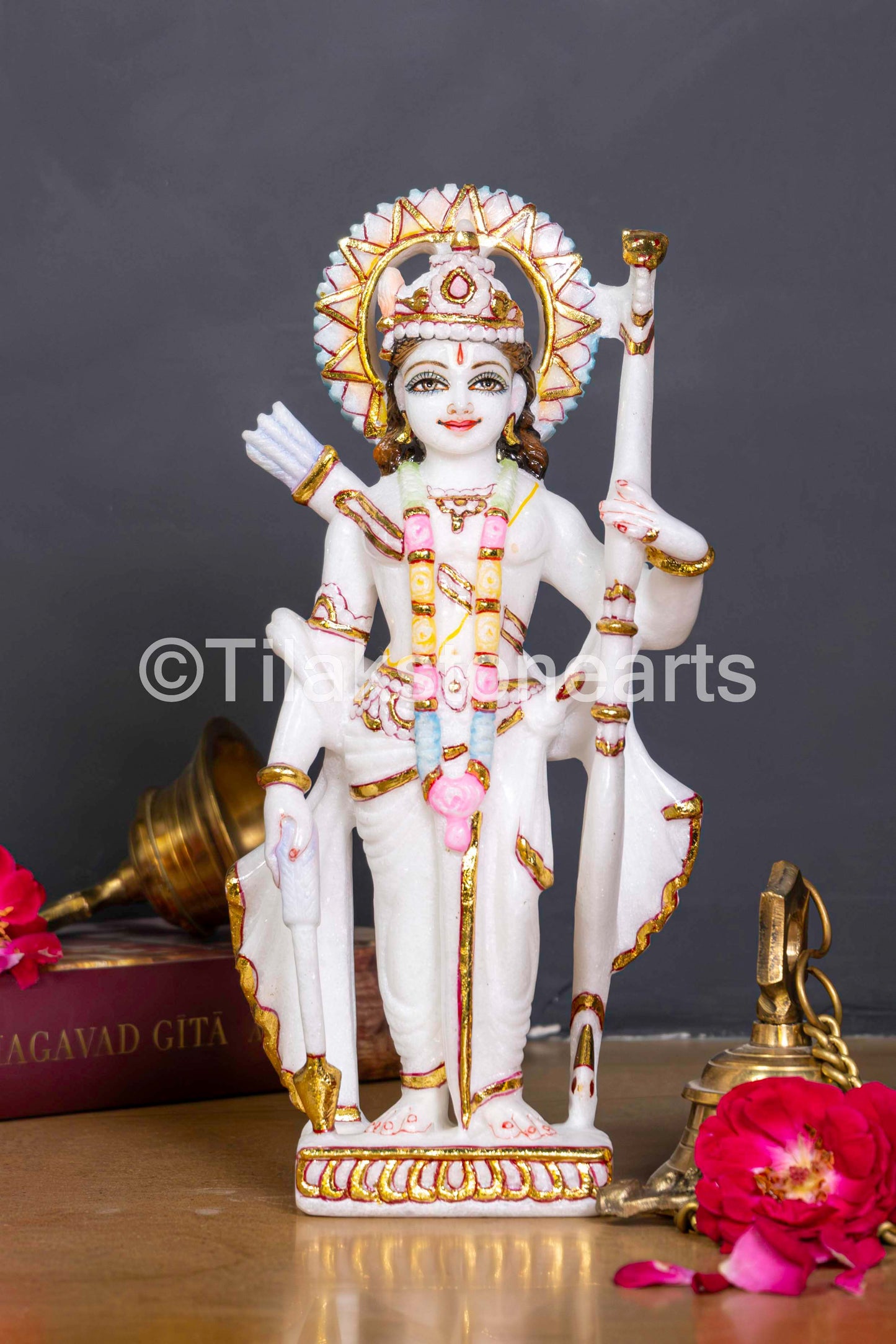 Ram Darbar 11" Vietnam Pure White Marble Idol