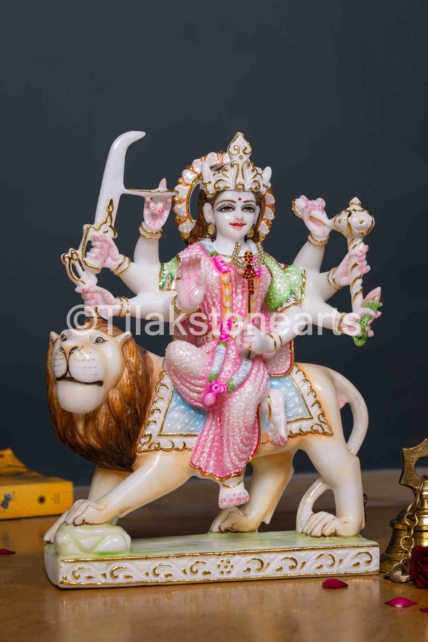 Durga Mata 12" Vietnam Pure White Marble Idol
