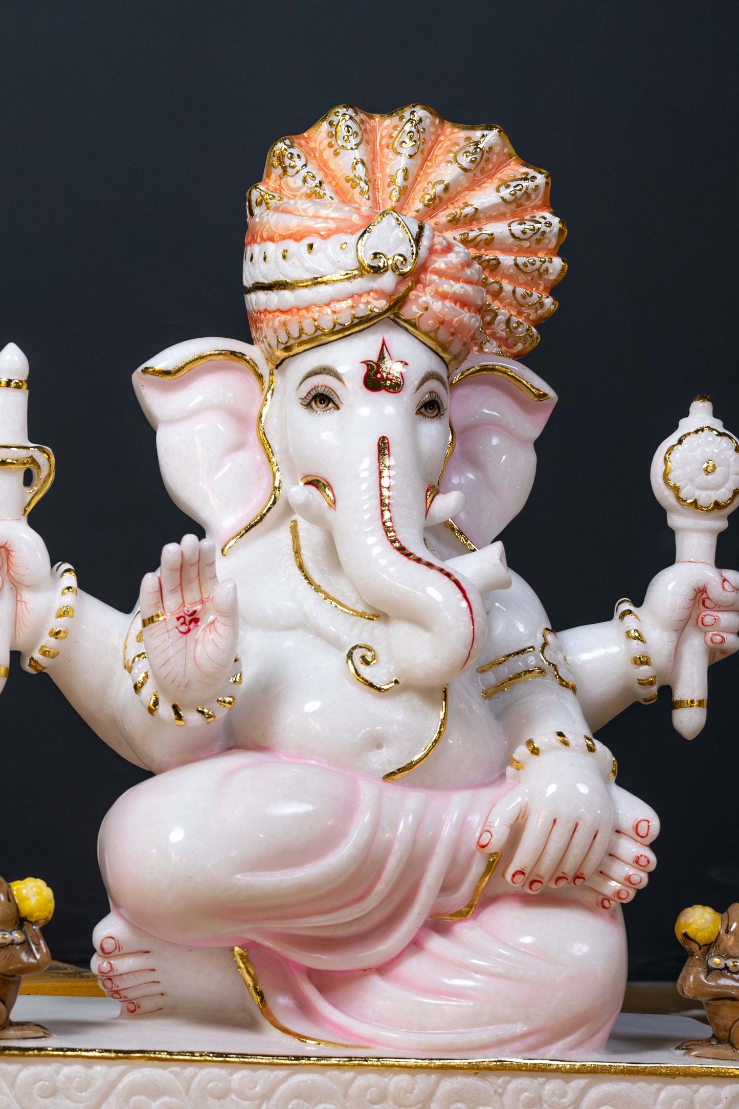 Lord Ganesha 18" Vietnam Pure White Marble Idol