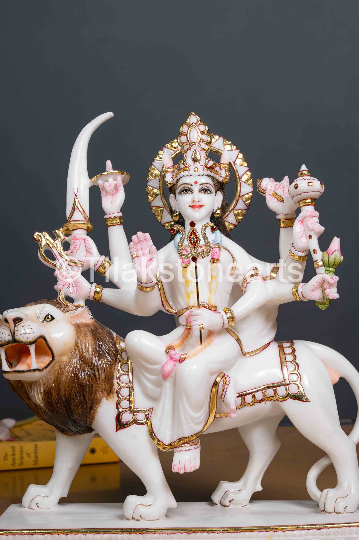 Durga Mata Idol 15" Vietnam Pure White Marble