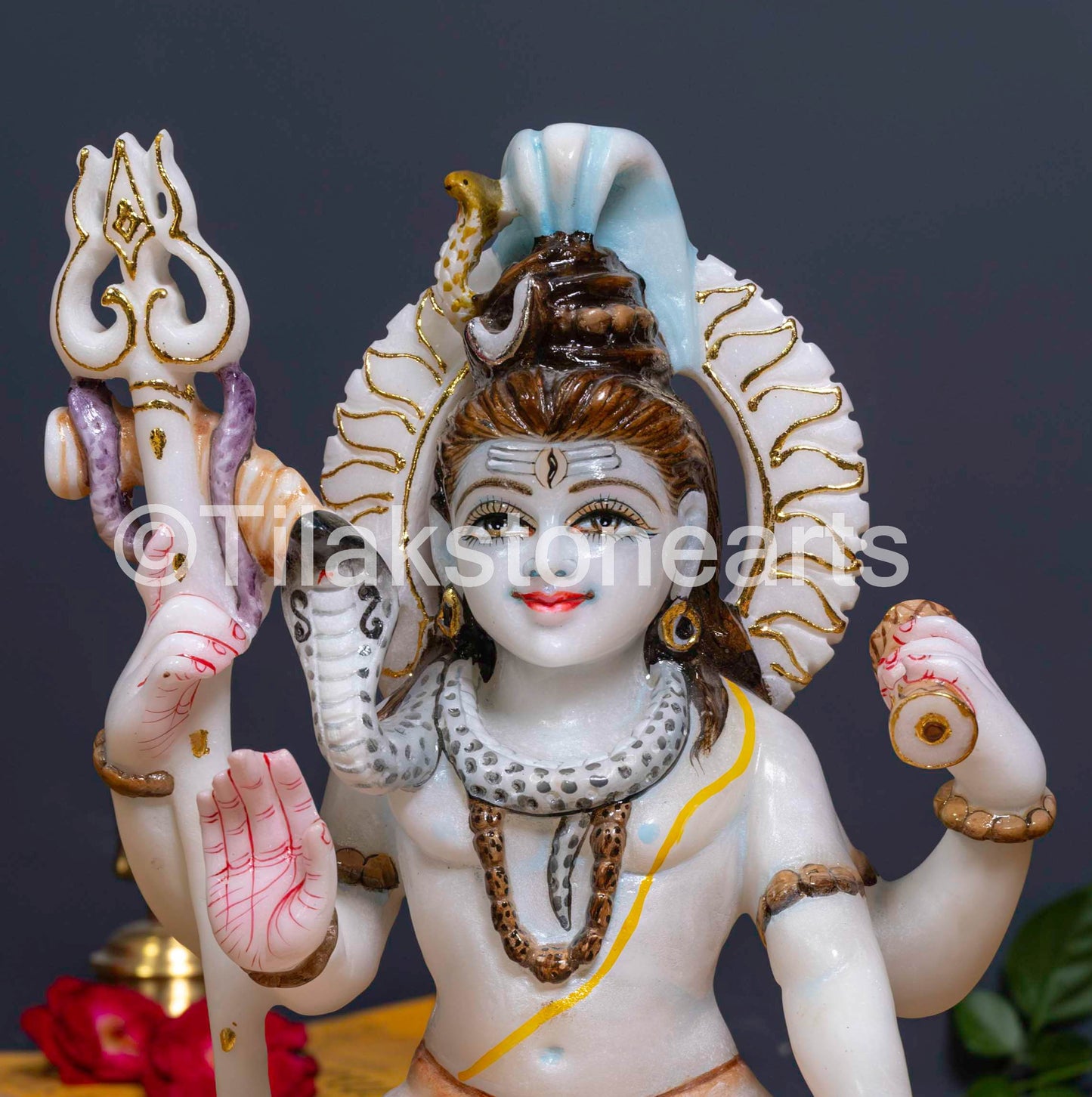 Lord Shiva 12" Vietnam Pure White Marble Idol