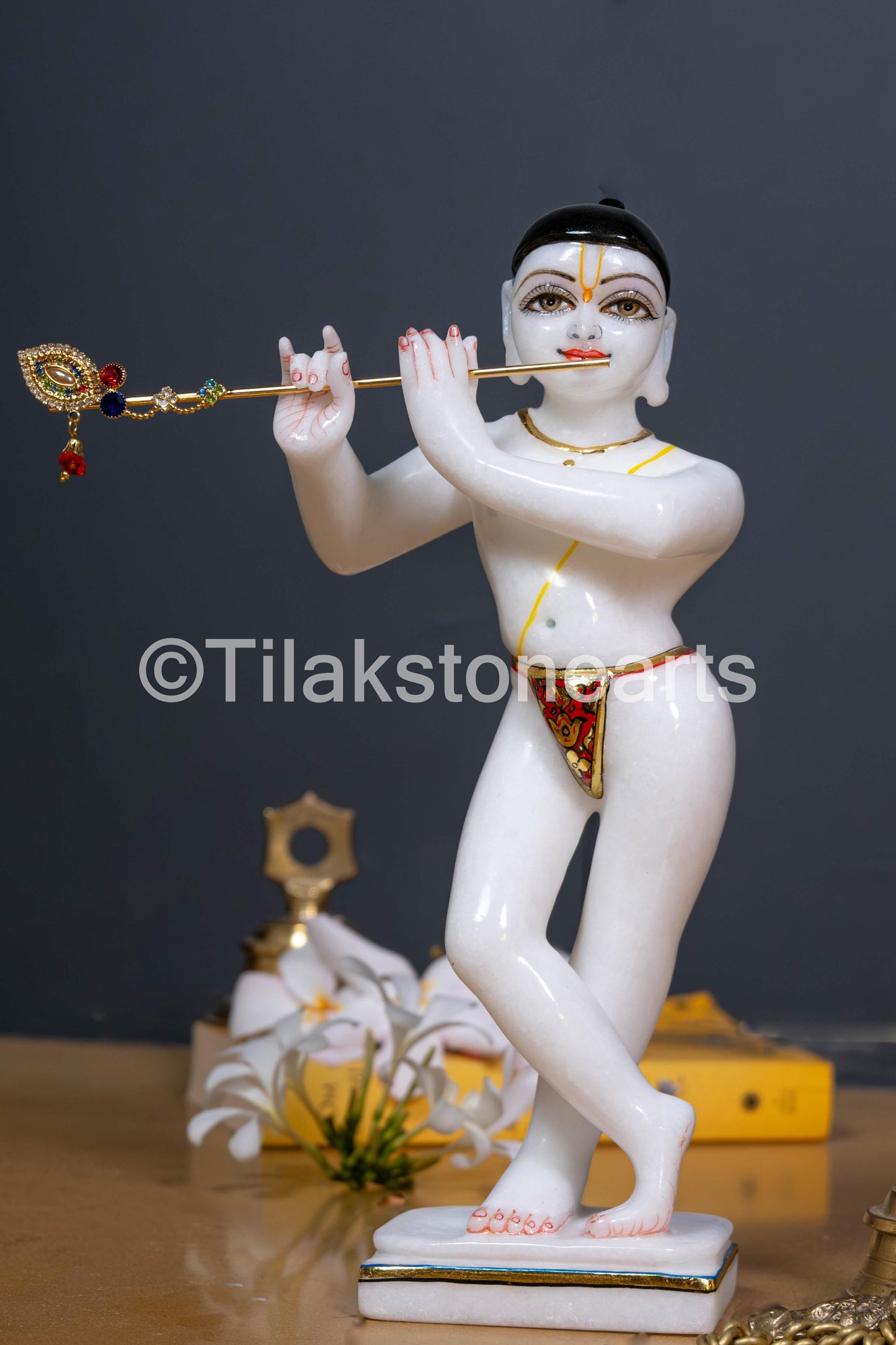 Isckon Radha Krishna 12" Vietnam Pure White Idol