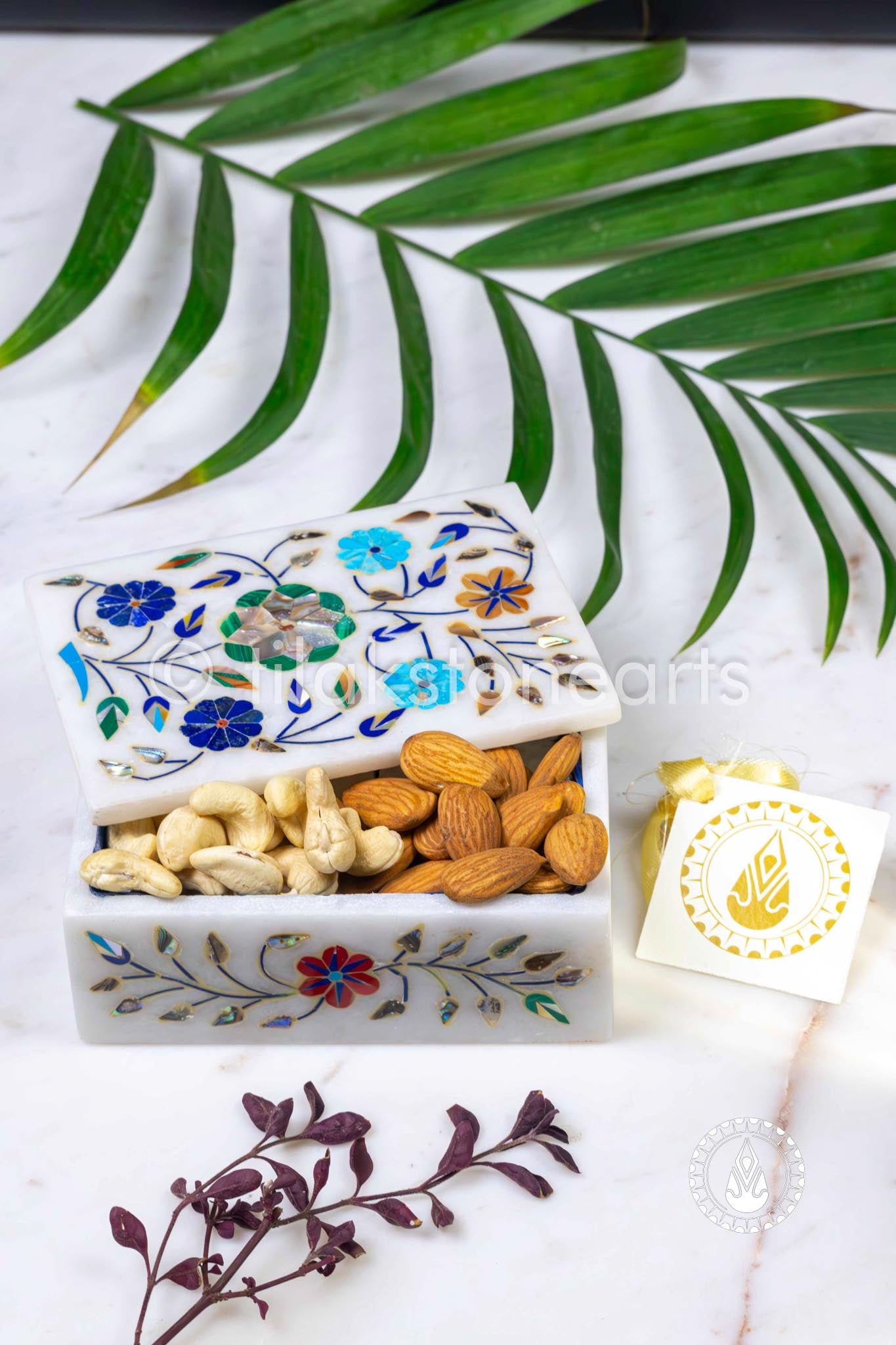 Dry Fruit Pots 2" | Inlay Stones