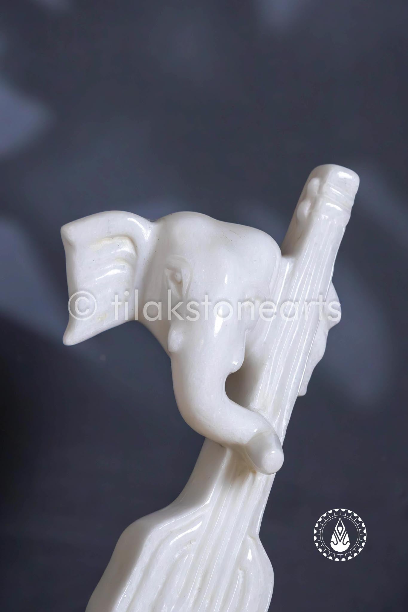 Veena Ganesh Ji 10" | Swiss White (Imported)