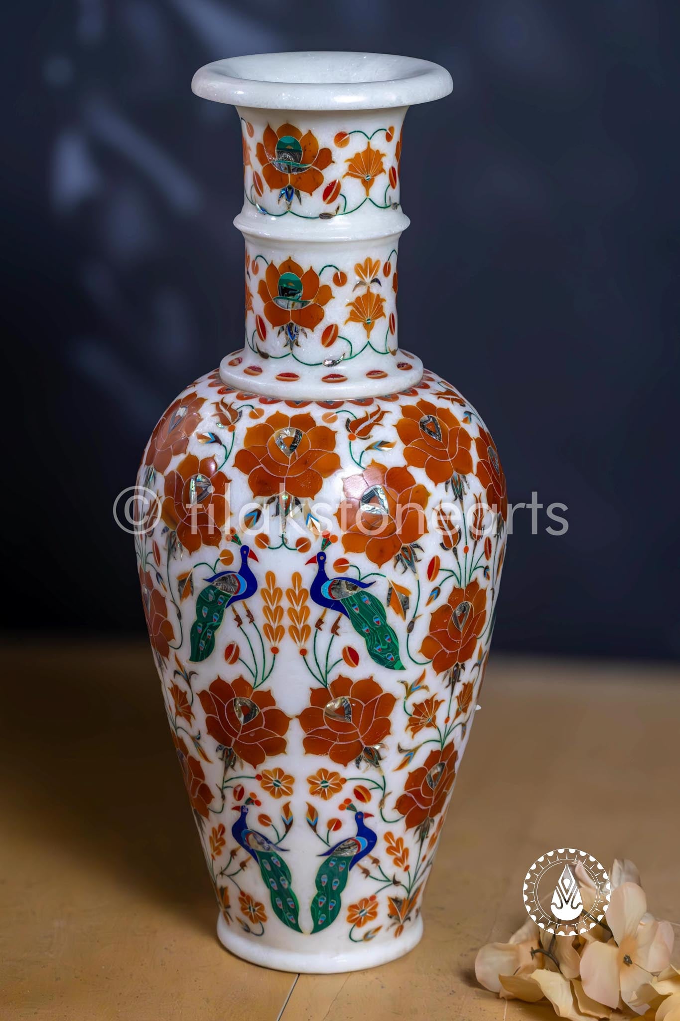 Flower Pot 18" | Inlay Stone