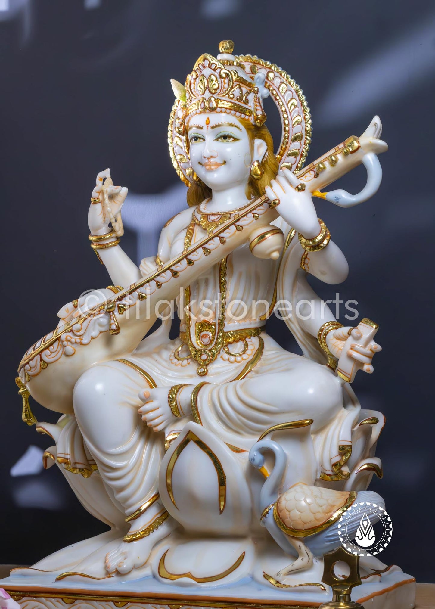 Saraswati Maa 24" | Cultured Marble