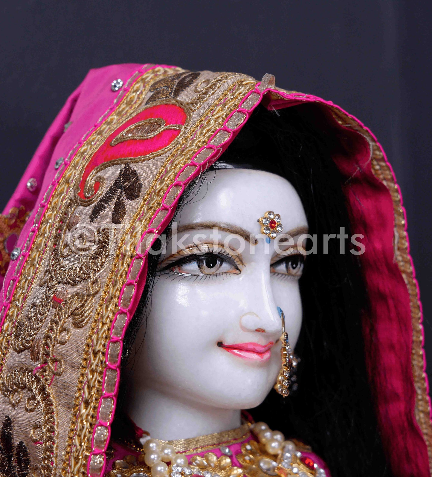 Radha Krishna 24" Vietnam Pure White Marble Idol