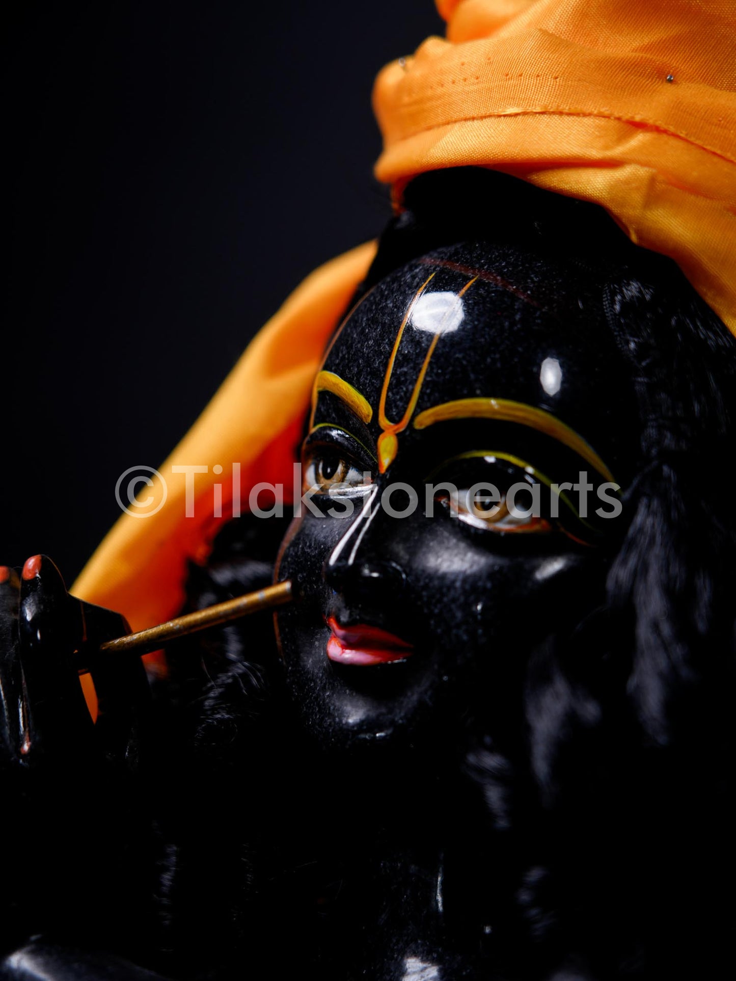 Isckon Radha Krishna 24" Vietnam Pure White & Natural Black Marble Idol