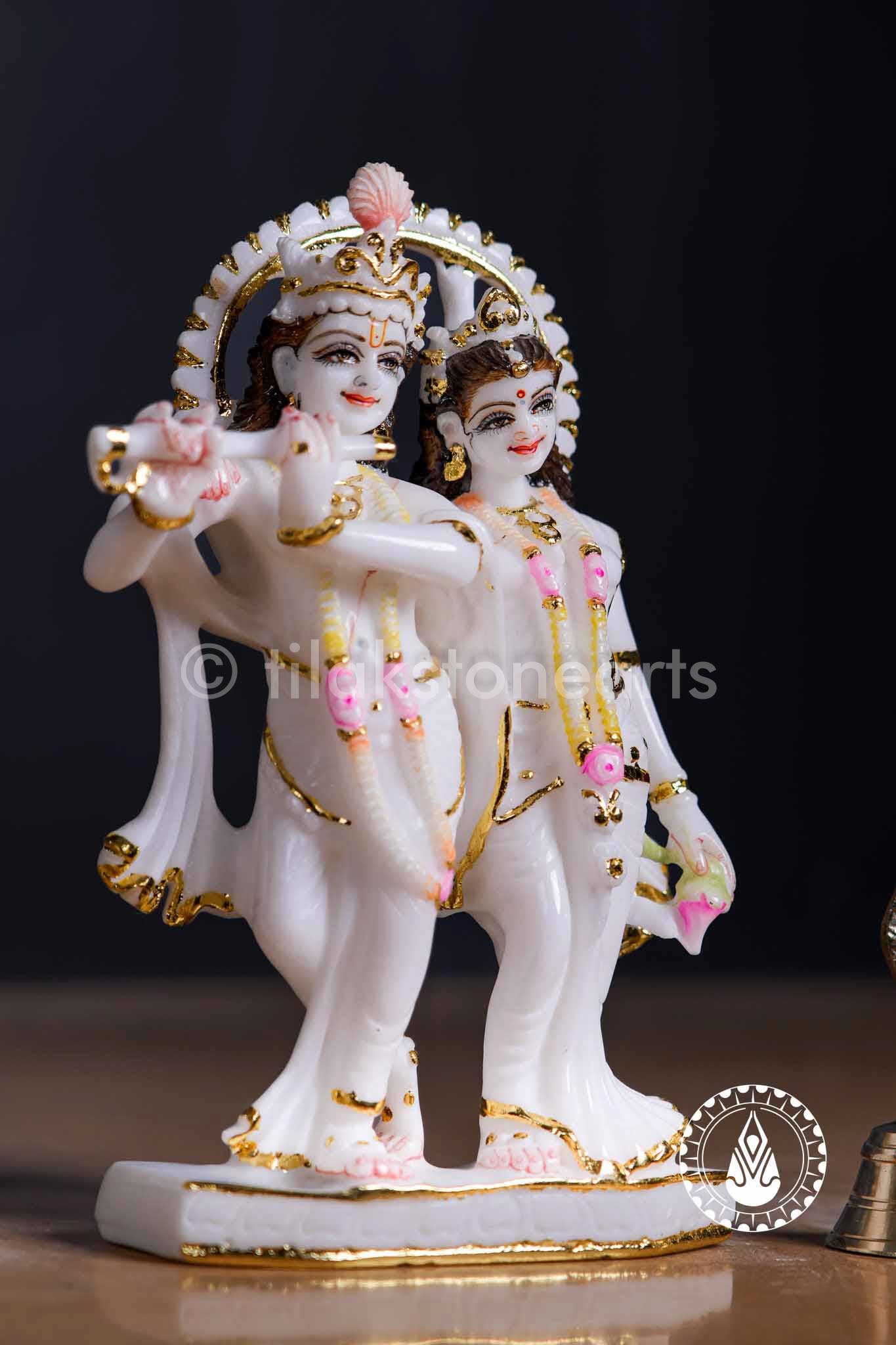 Radha Krishna Jugal Jodi 9" | Swiss White (Imported)