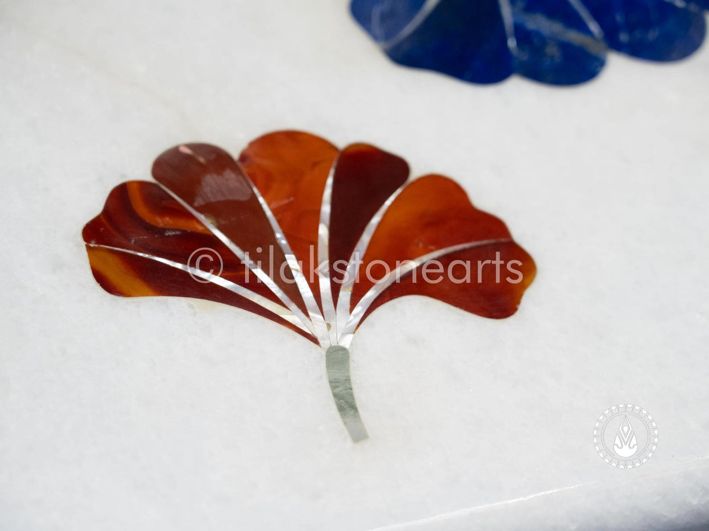 Dining Table 31" | Swiss White With Inlay Stones