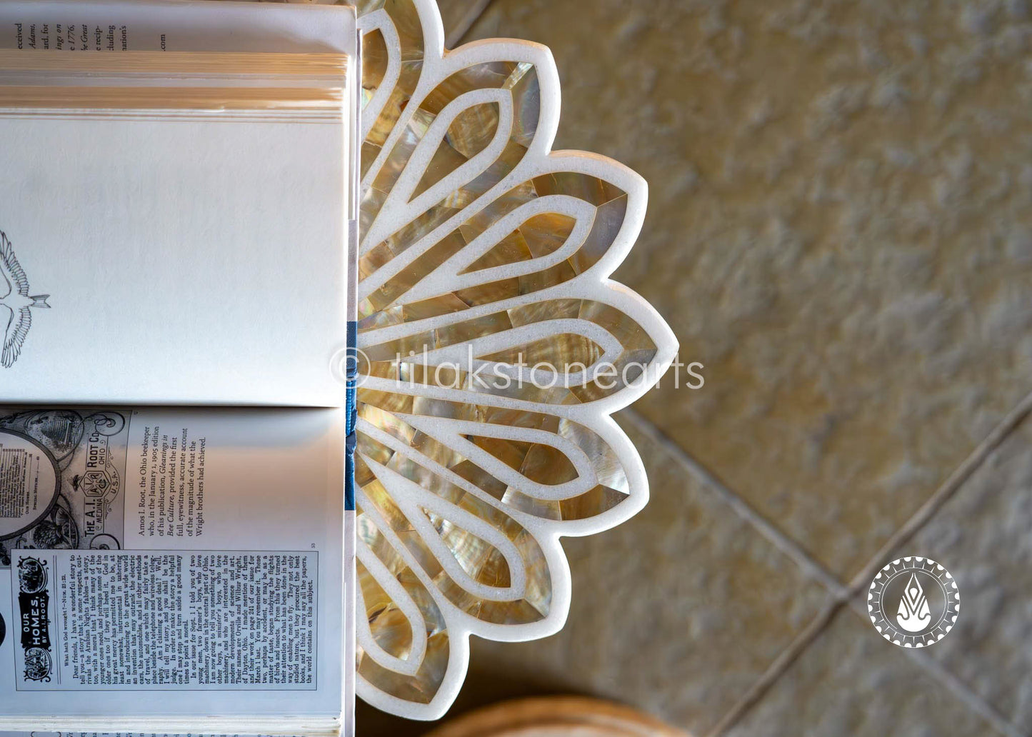 MOP Inlay Side Table 16"