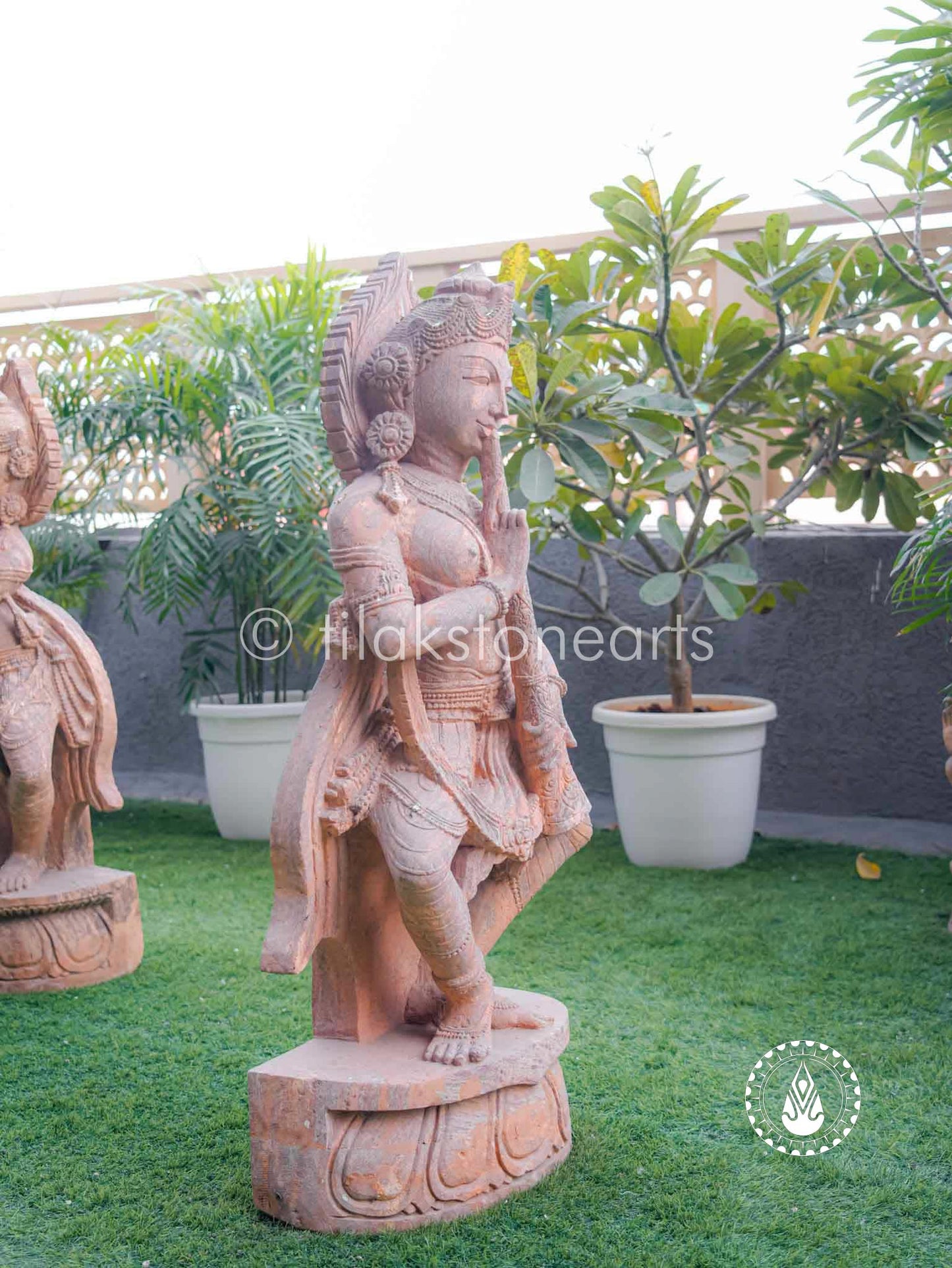 Flute Player 48" | Red Sandstone