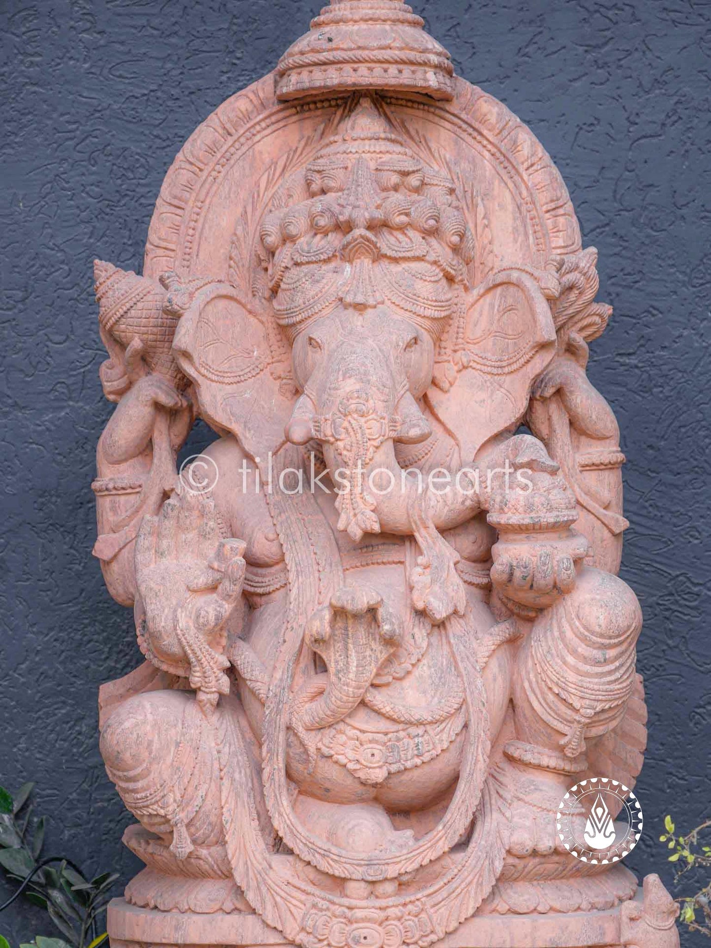 Vighnaharta Ganesha 56" | Red Sandstone
