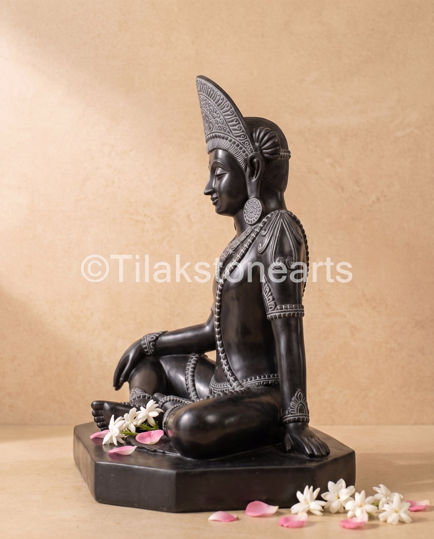 Divine Gautam Buddh 27" Pure Natural Black Stone Idol