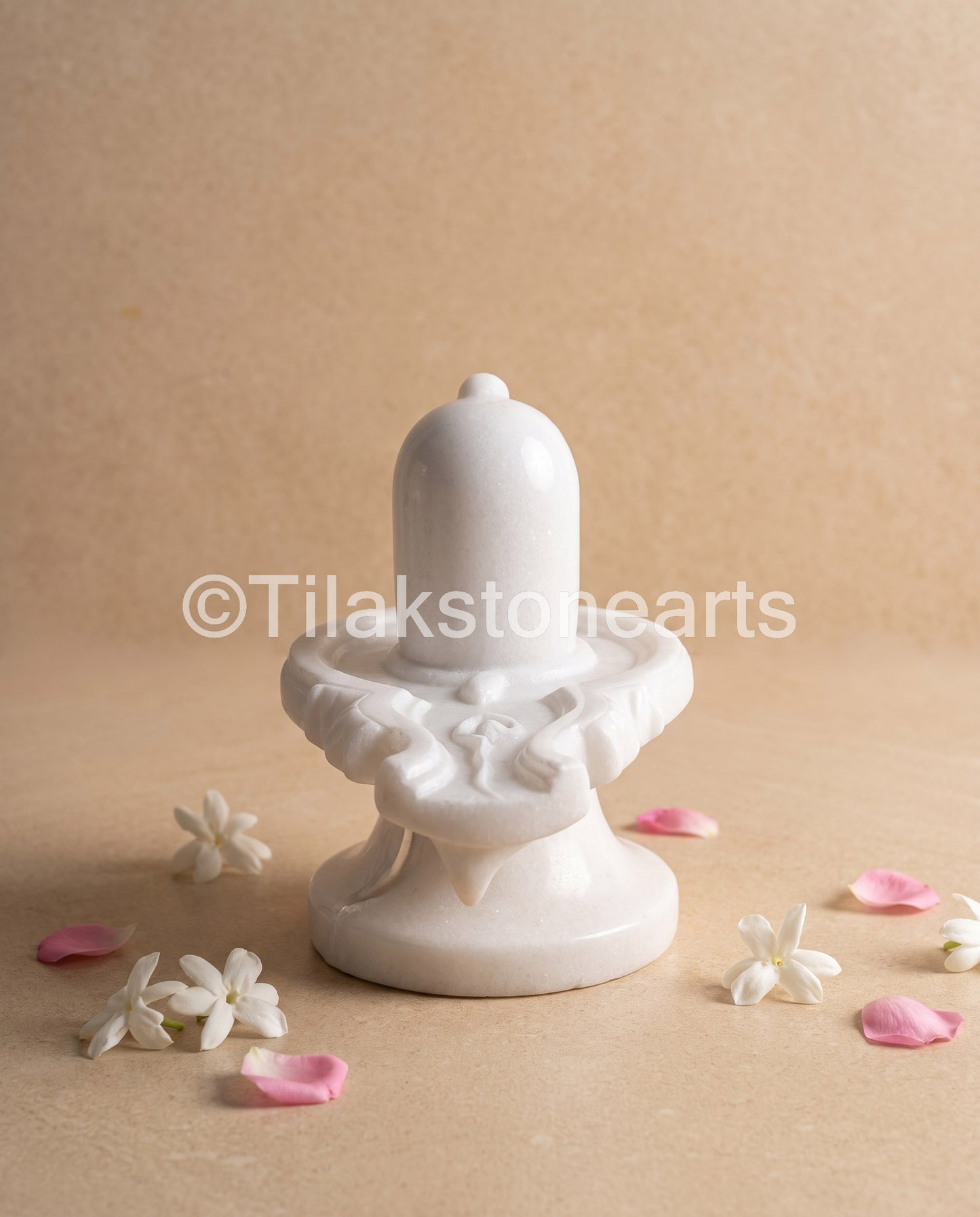 Shiva Mukha Shivlingum 9" Vietnam Pure White Marble