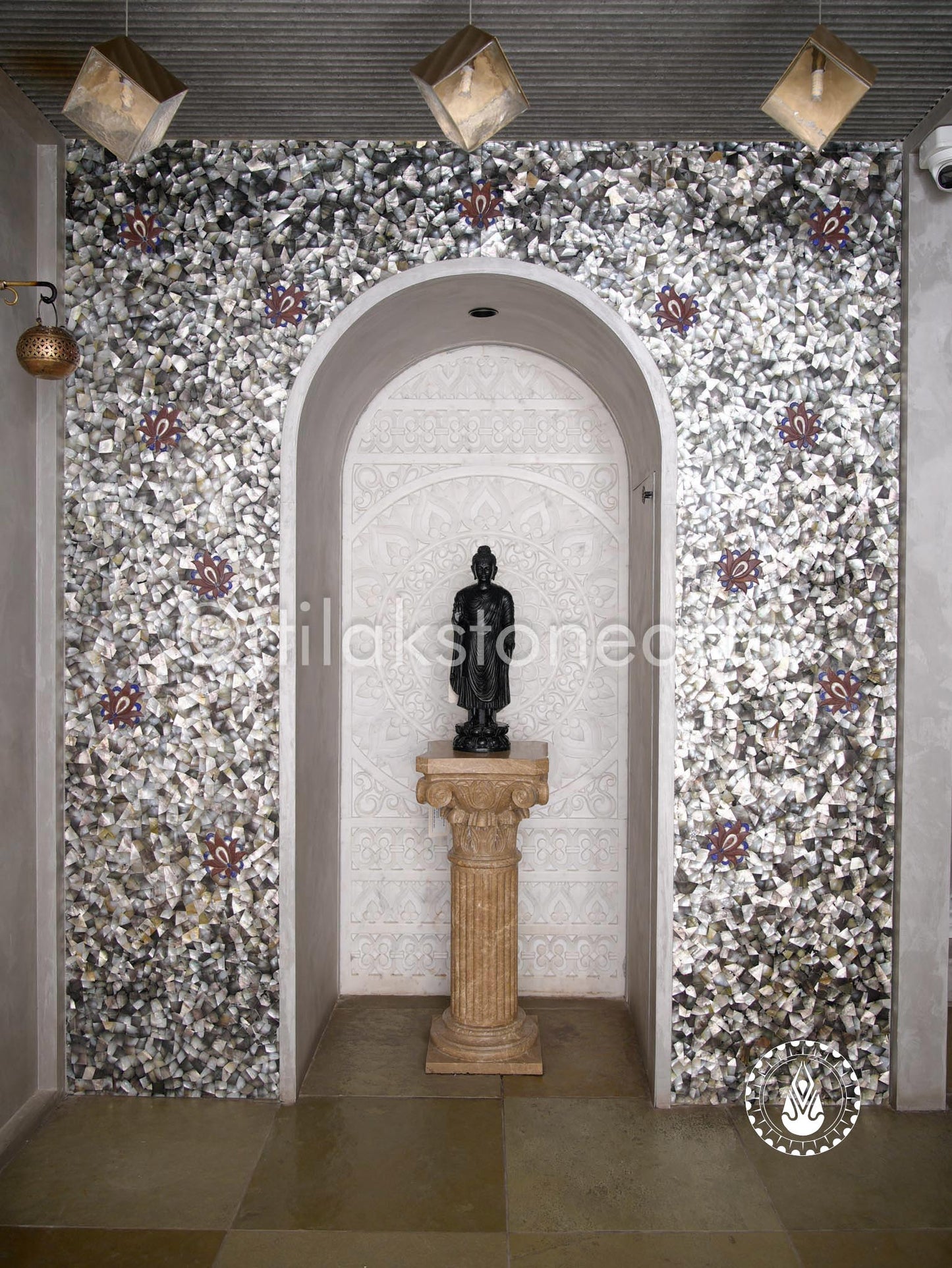 Black MOP Panel 96" | Inlay Stones