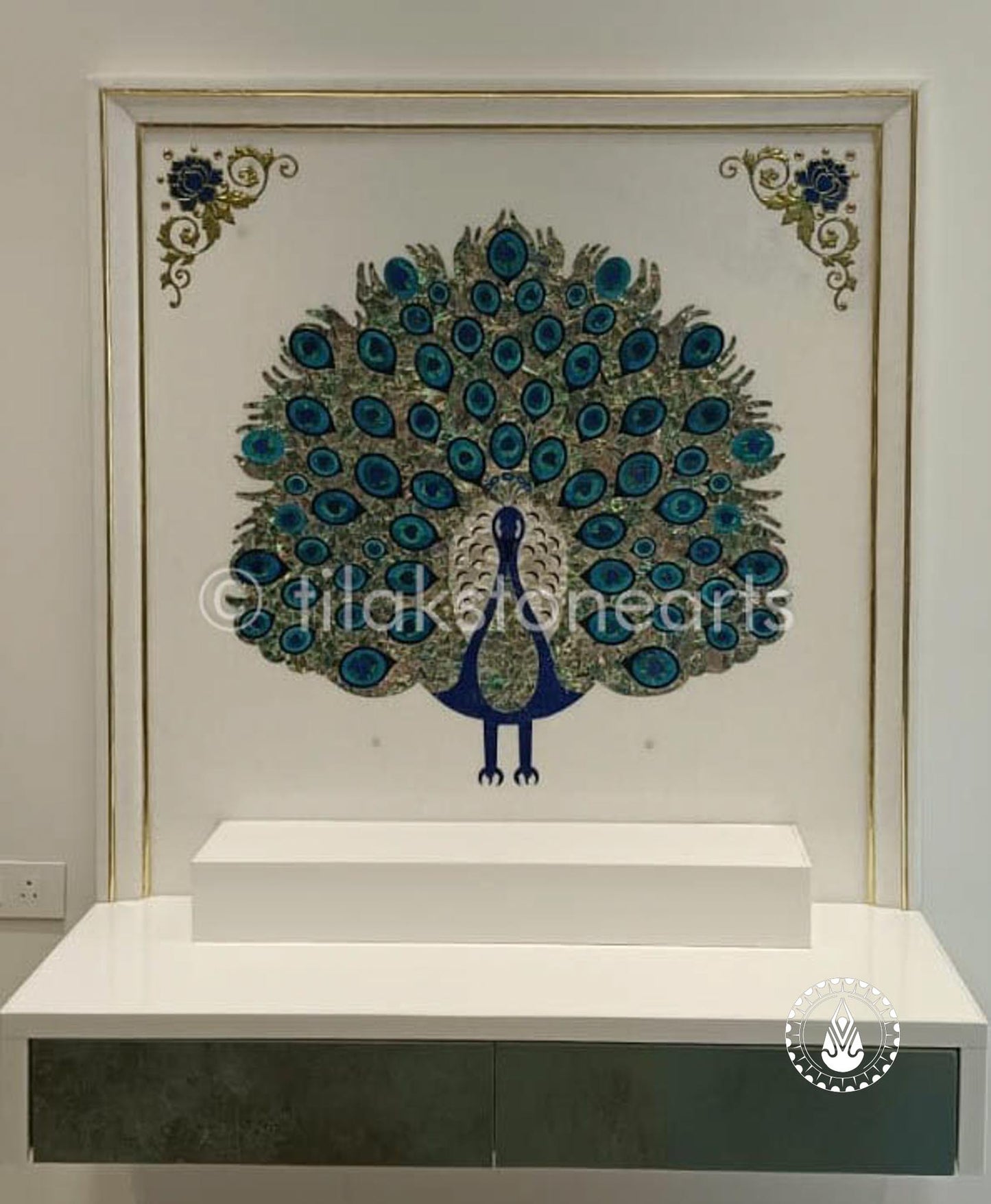 Peacock Panel 52" | Inlay Stones