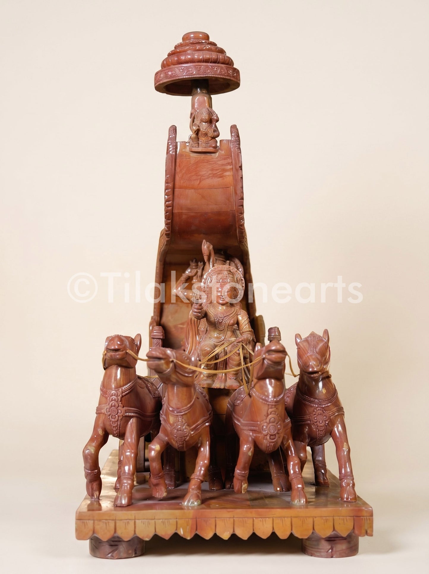 Lord Krishna Rath 28” Oakwood Natural Stone Idol