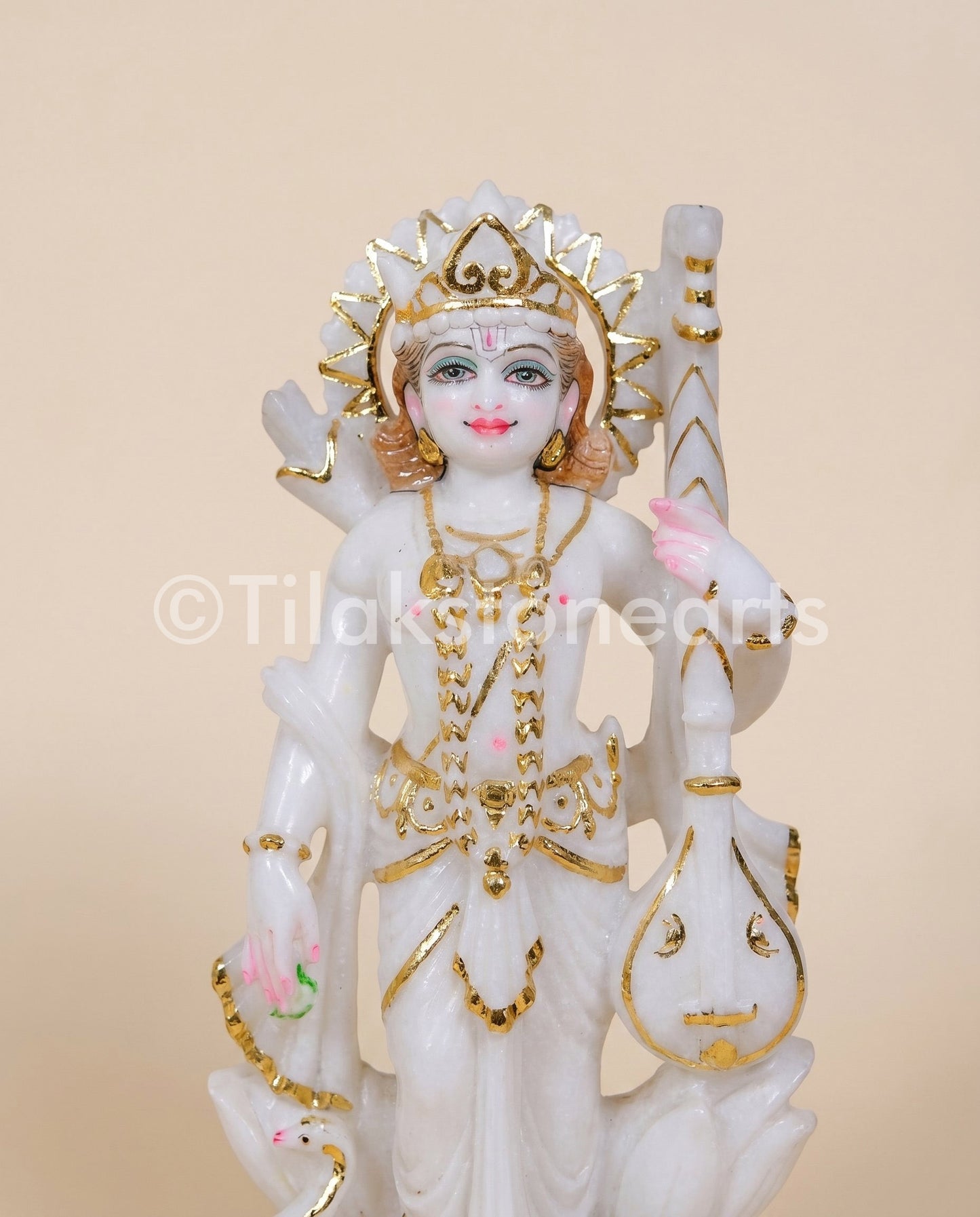 Ram Darbar 12" Vietnam Pure White Marble Idol