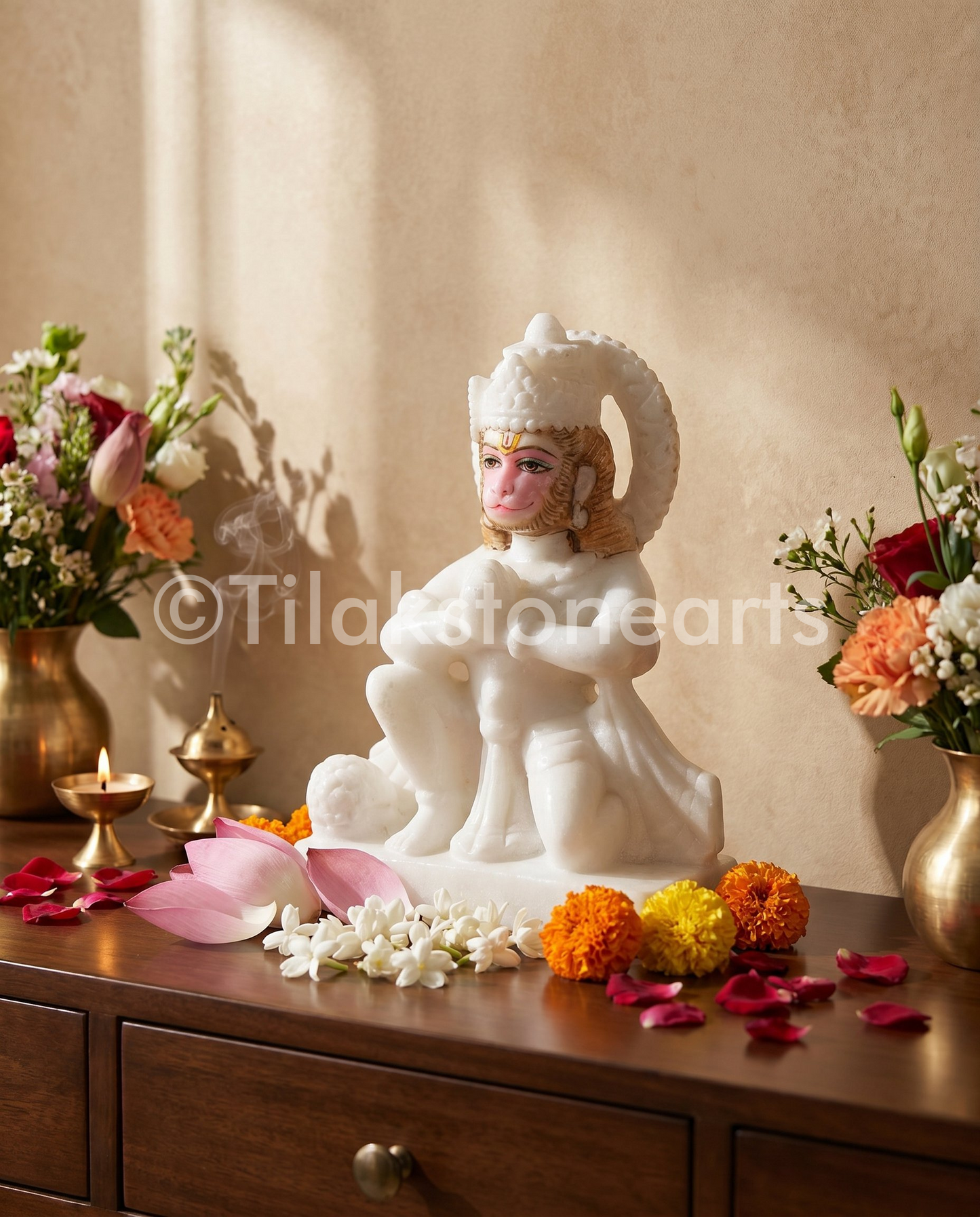 Ram Darbar 18" Indian Pure White Marble Idol