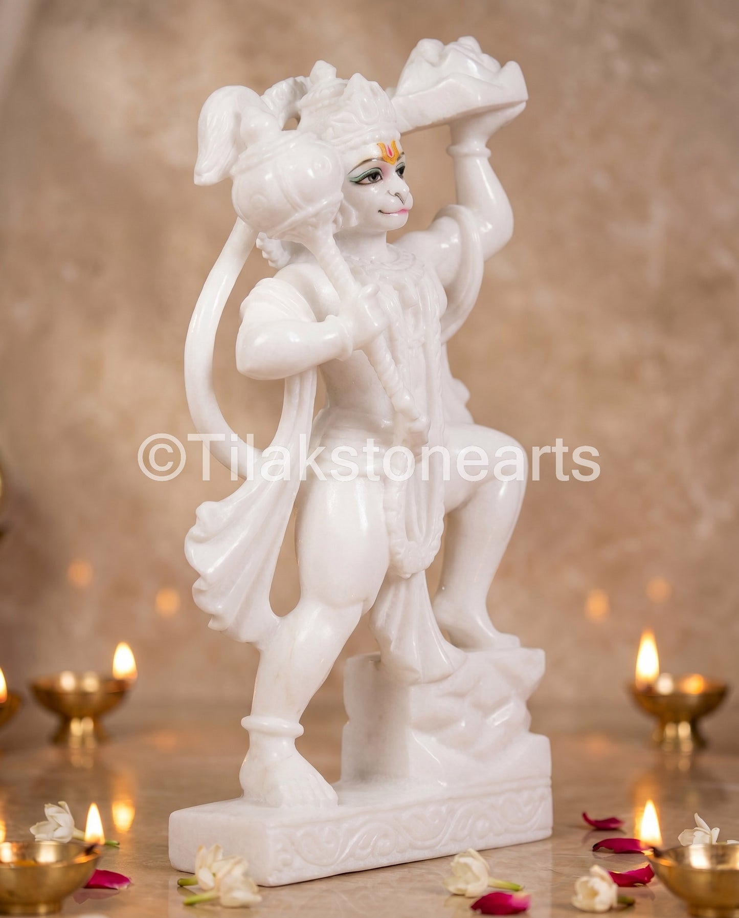 Lord Hanuman 18” Vietnam Pure White Marble Idol