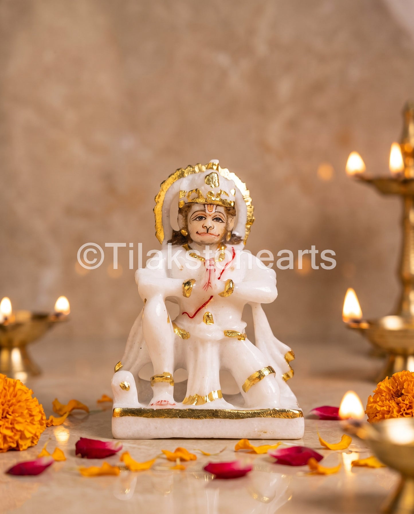Ram Darbar 11" Vietnam Pure White Marble Idol