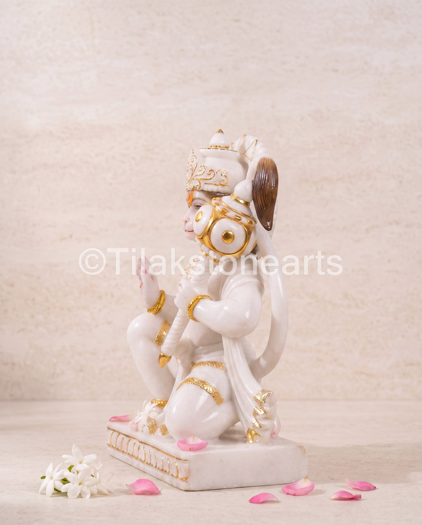 Lord Hanuman 18” Vietnam Pure White Marble Idol