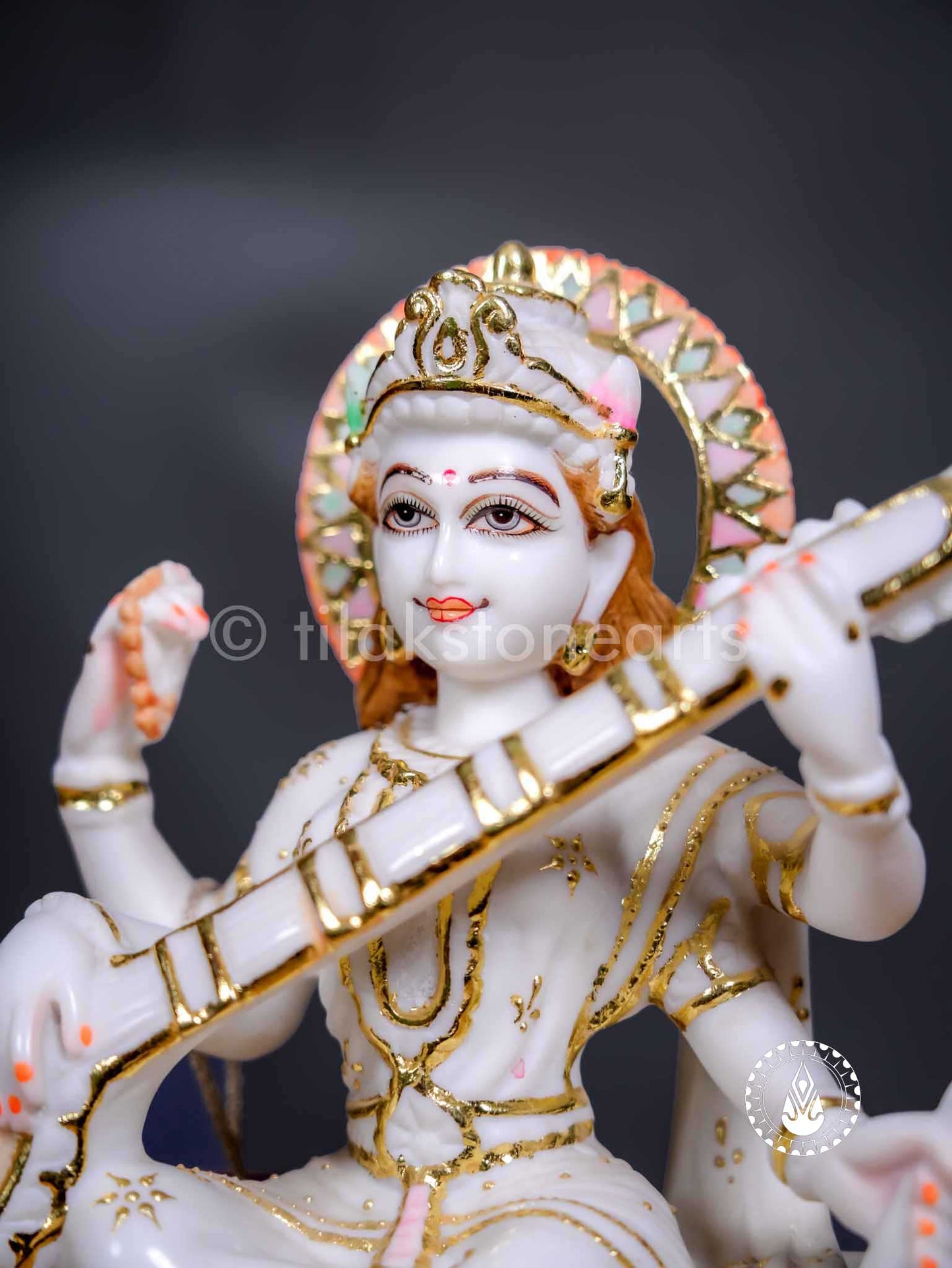 Saraswati Maa 12" | Cultured Marble