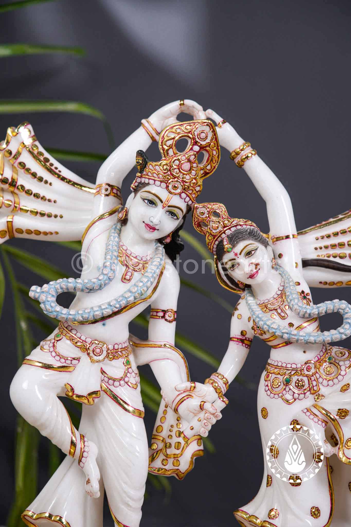 Radha Krishna Jugal Jodi Dancing 15" | Swiss White (Imported)