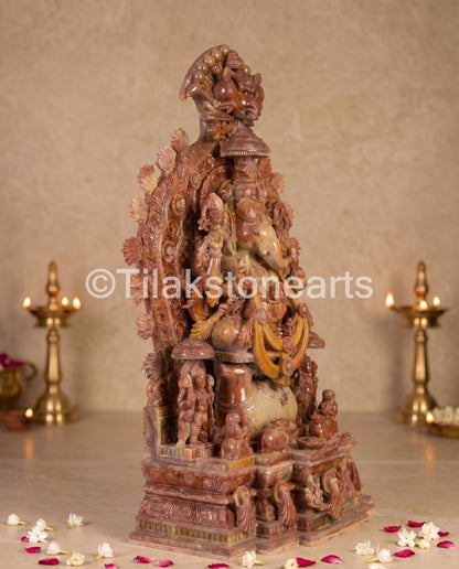 Lord Ganesha 24” Natural Pure Oakwood Stone Idol