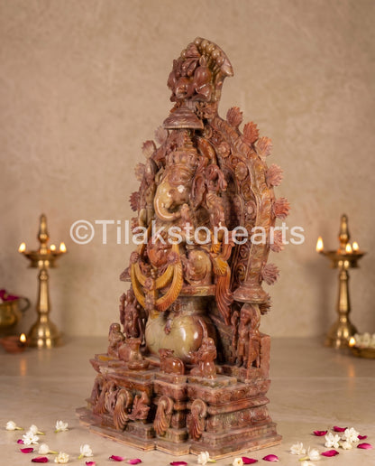 Lord Ganesha 24” Natural Pure Oakwood Stone Idol