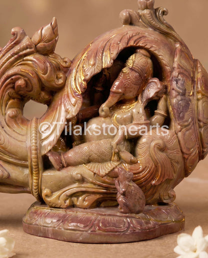Lord Ganesha 7” Pure Natural Oakwood Stone Idol