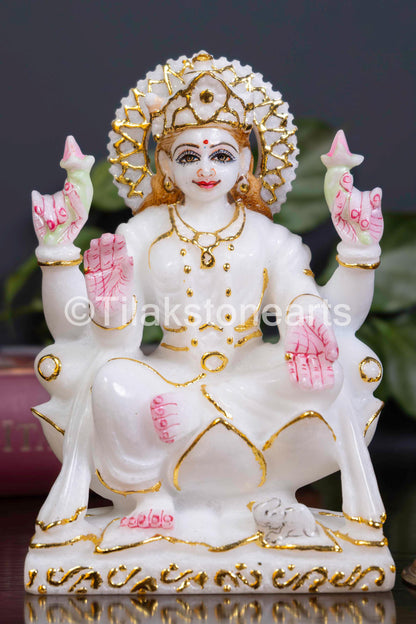 Laxmi Mata 6" Vietnam Pure White Marble Idol