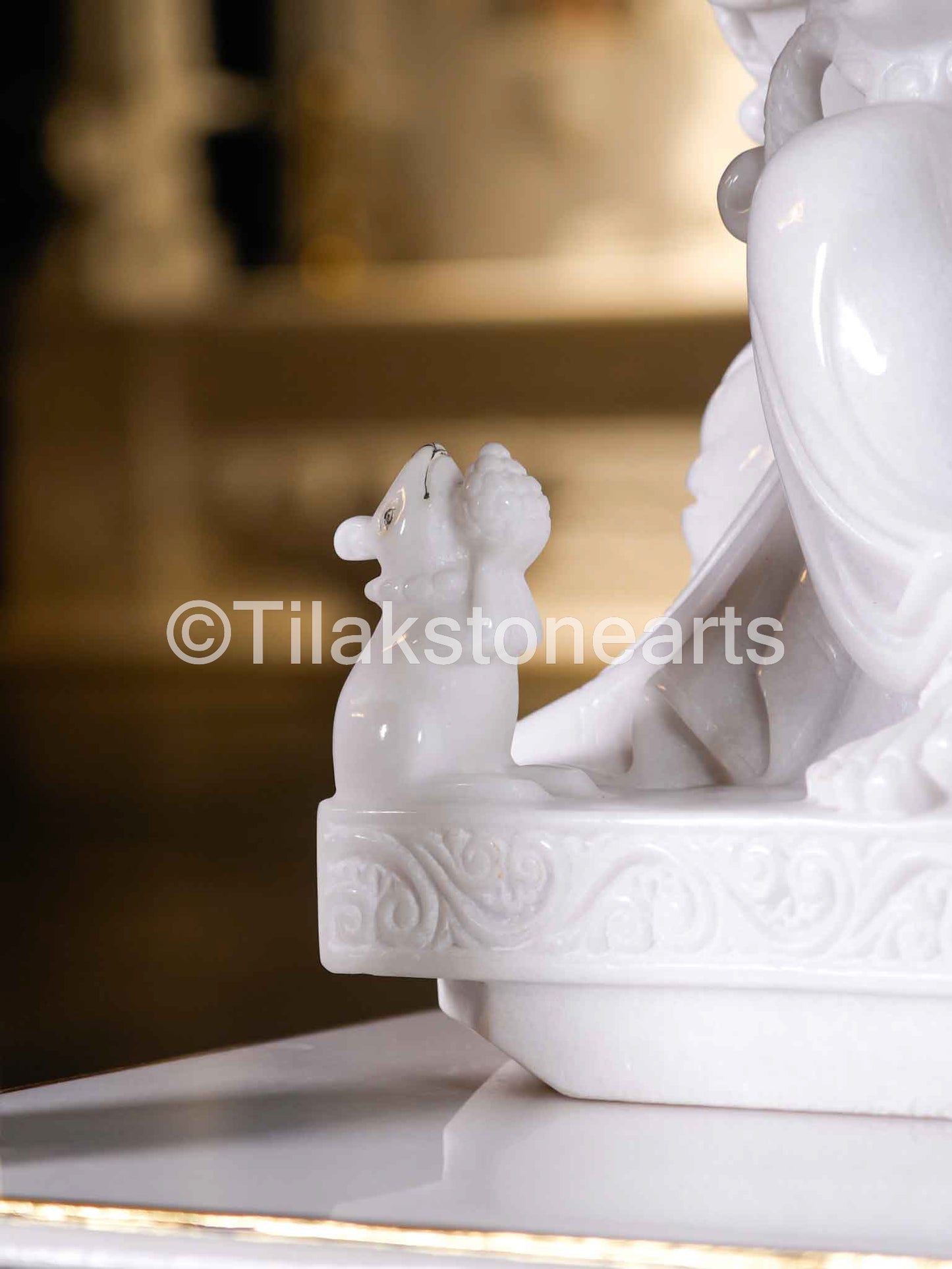 Lord Ganesha 30" Vietnam Pure White Marble Idol