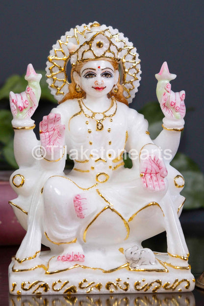 Laxmi Mata 6" Vietnam Pure White Marble Idol