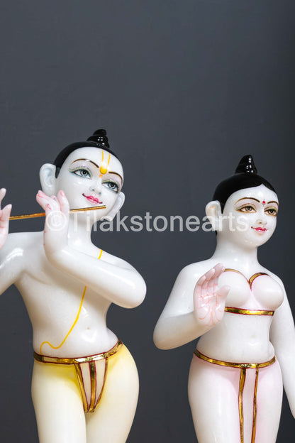 Isckon Radha Krishna Pair 15" Vietnam Pure White Idol