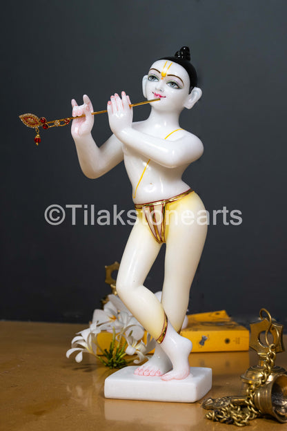 Isckon Radha Krishna Pair 15" Vietnam Pure White Idol