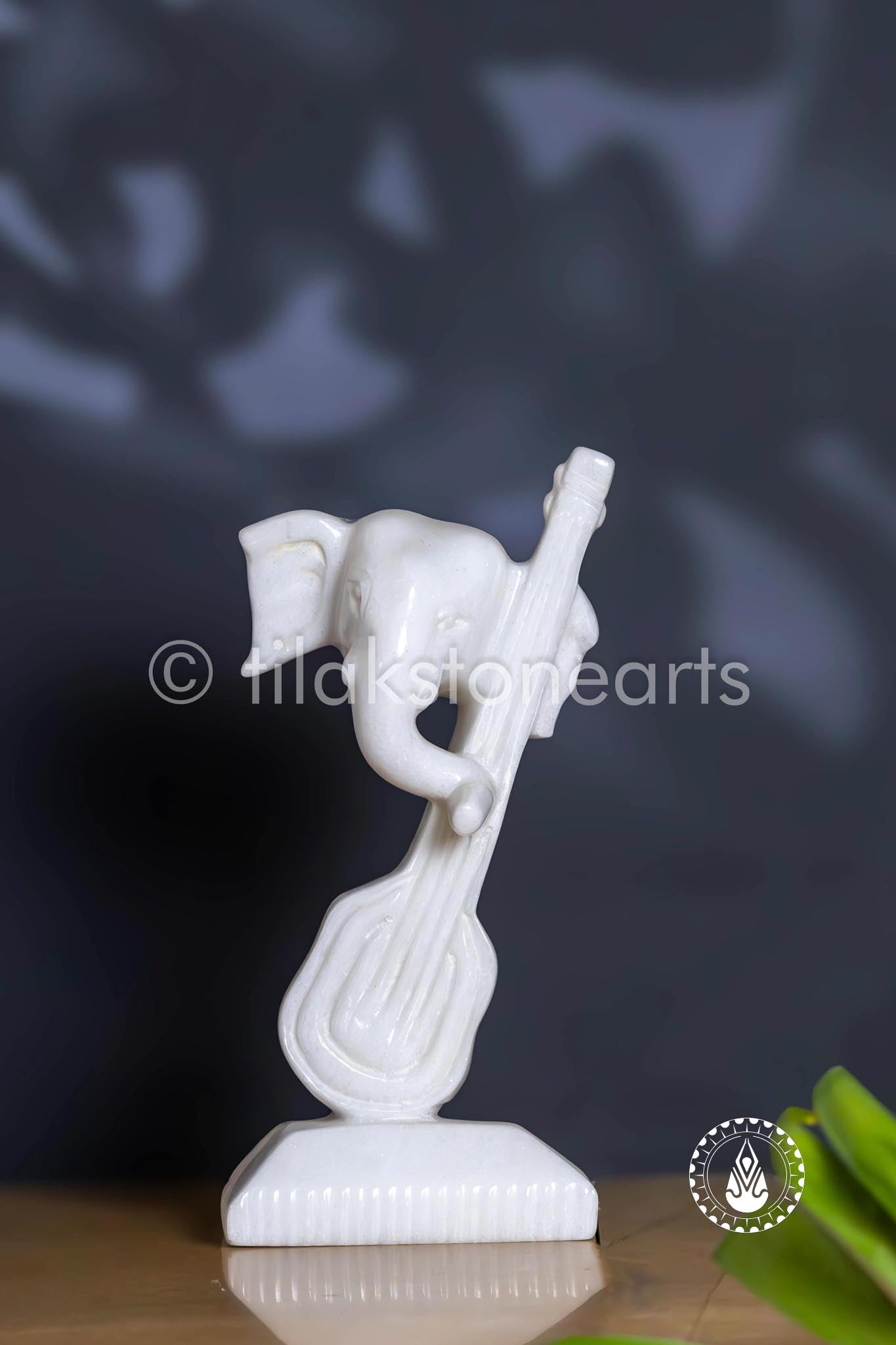 Veena Ganesh Ji 10" | Swiss White (Imported)