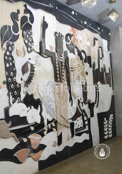 The Madhav Leela Panel 96" | Multiple Italian Stones
