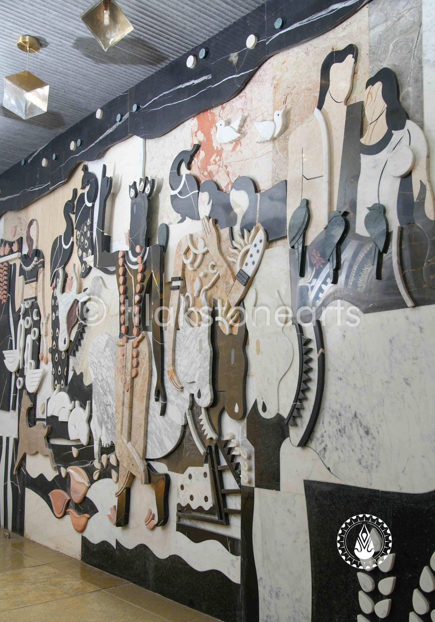 The Madhav Leela Panel 96" | Multiple Italian Stones