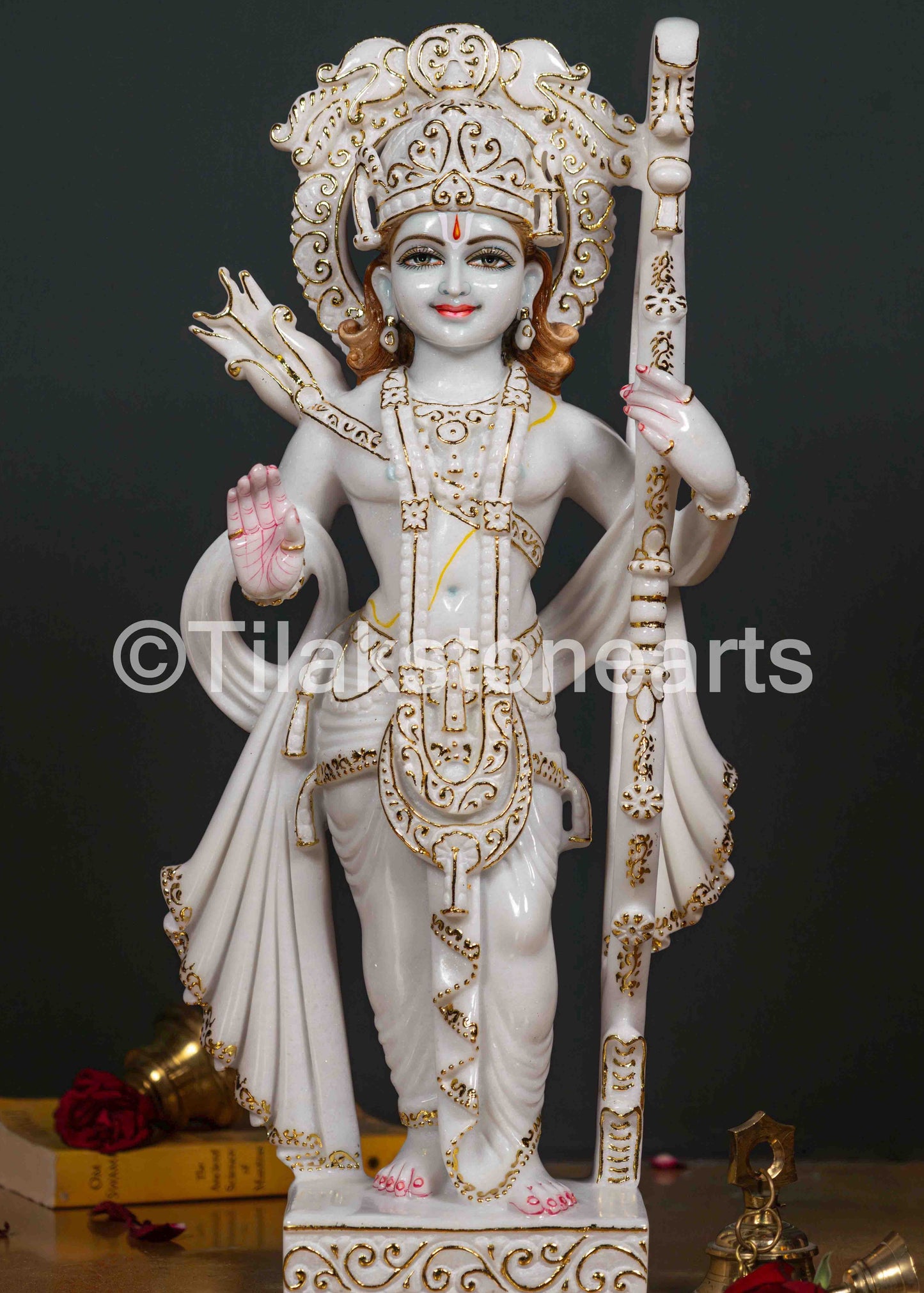 Ram Darbar 24" Vietnam Pure White Marble Idol