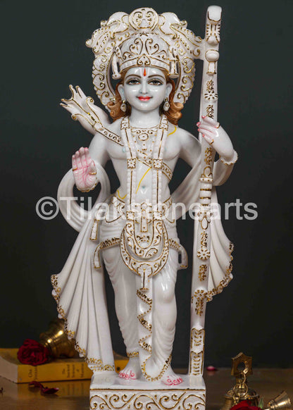 Ram Darbar 24" Vietnam Pure White Marble Idol