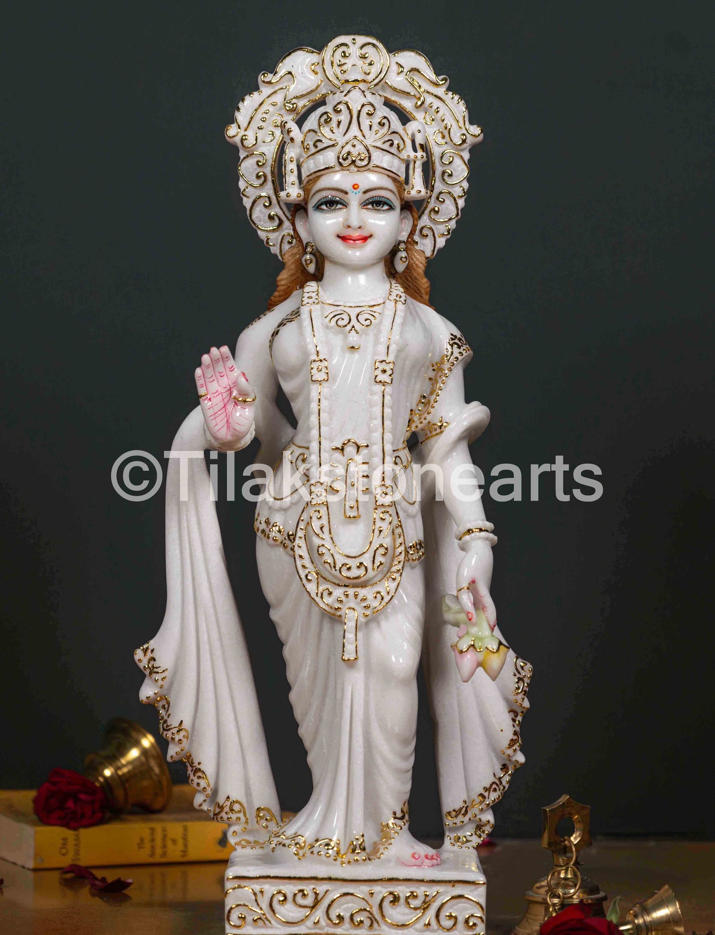 Ram Darbar 24" Vietnam Pure White Marble Idol