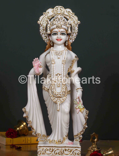 Ram Darbar 24" Vietnam Pure White Marble Idol