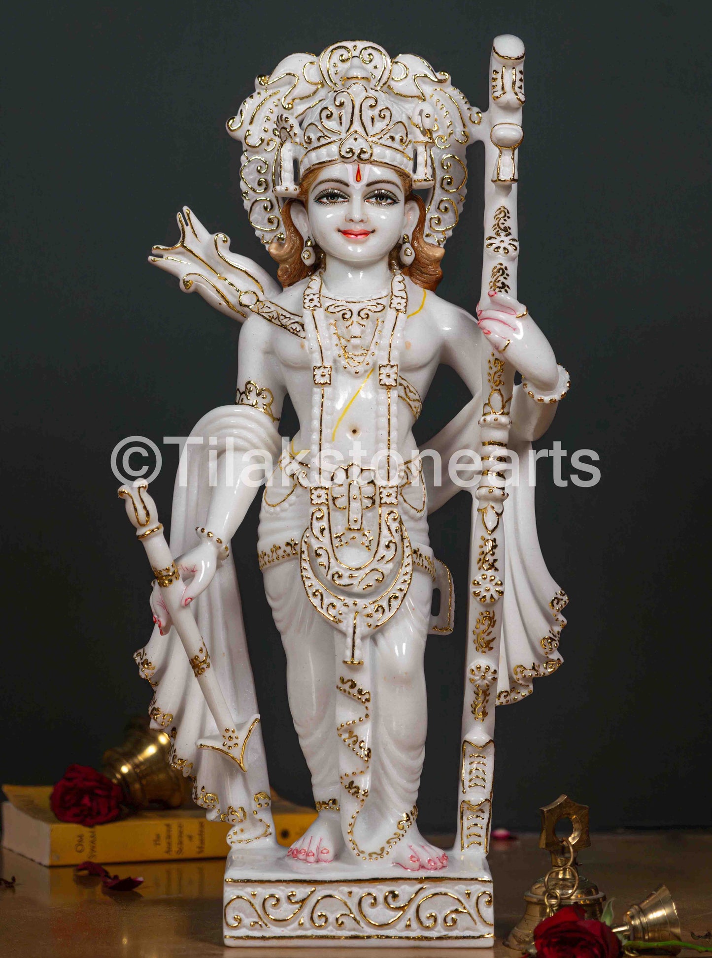 Ram Darbar 24" Vietnam Pure White Marble Idol