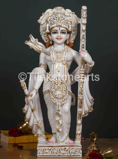 Ram Darbar 24" Vietnam Pure White Marble Idol