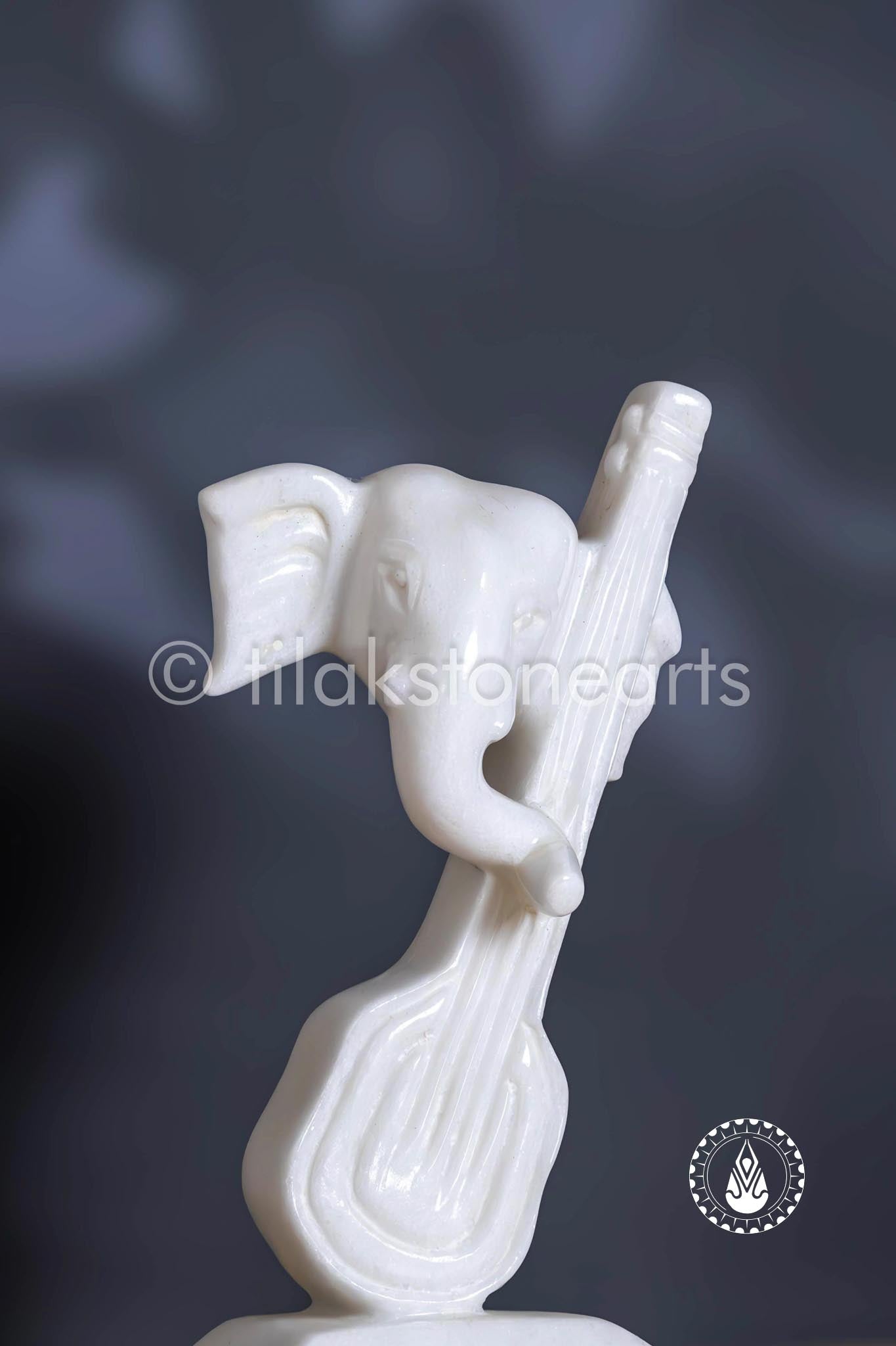 Veena Ganesh Ji 10" | Swiss White (Imported)